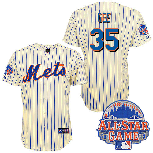 Dillon Gee #35 MLB Jersey-New York Mets Men's Authentic All Star White Baseball Jersey
